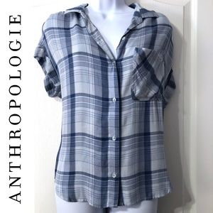 Anthropologie Plaid Top Blouse Small cloth & stone